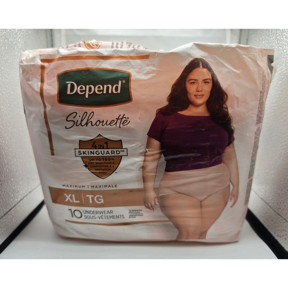 Depend Silhouette Maximum Incontinence Underwear for Women XL 10 Count Beige